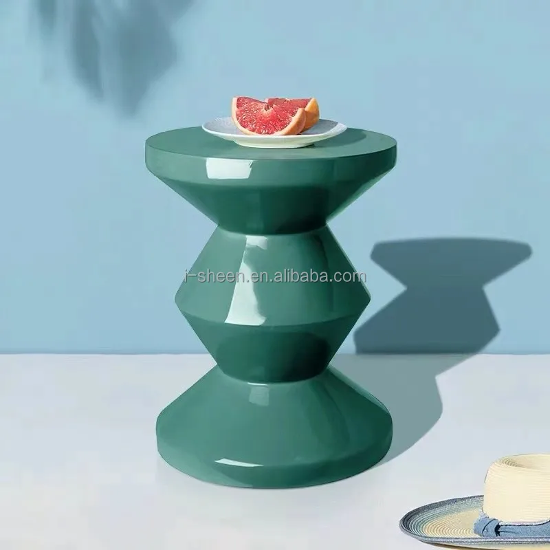 Living Room Furniture Black  Coffee Table firbeglass Round Side Table For Sale