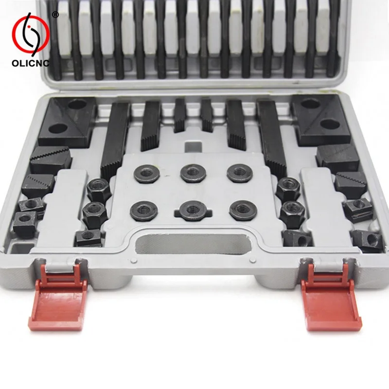 Machine Tools M16 CK16 52PCs 58PCs Steel Clamping Kits M18 T-nuts HRC27-37 clamping kit M6 M8 M10 M12 M14 M16 clamping kit 58pcs