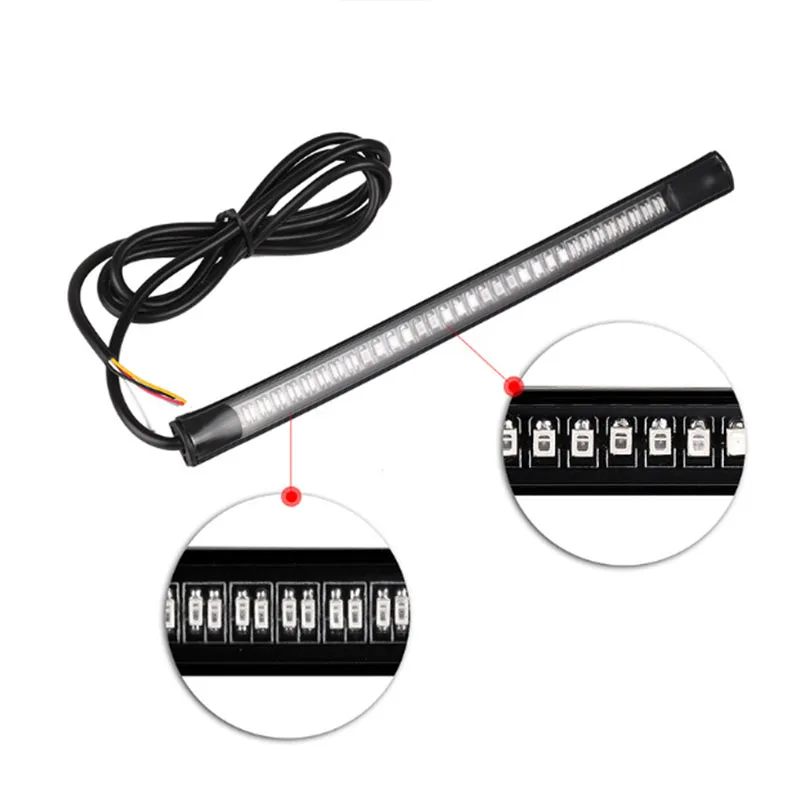 Scooter Motorcycle LED Light Strip Bar Tail Brake Turn Signal Strip Lights Parts For Truck Car Motorcycle Stop Signal Light