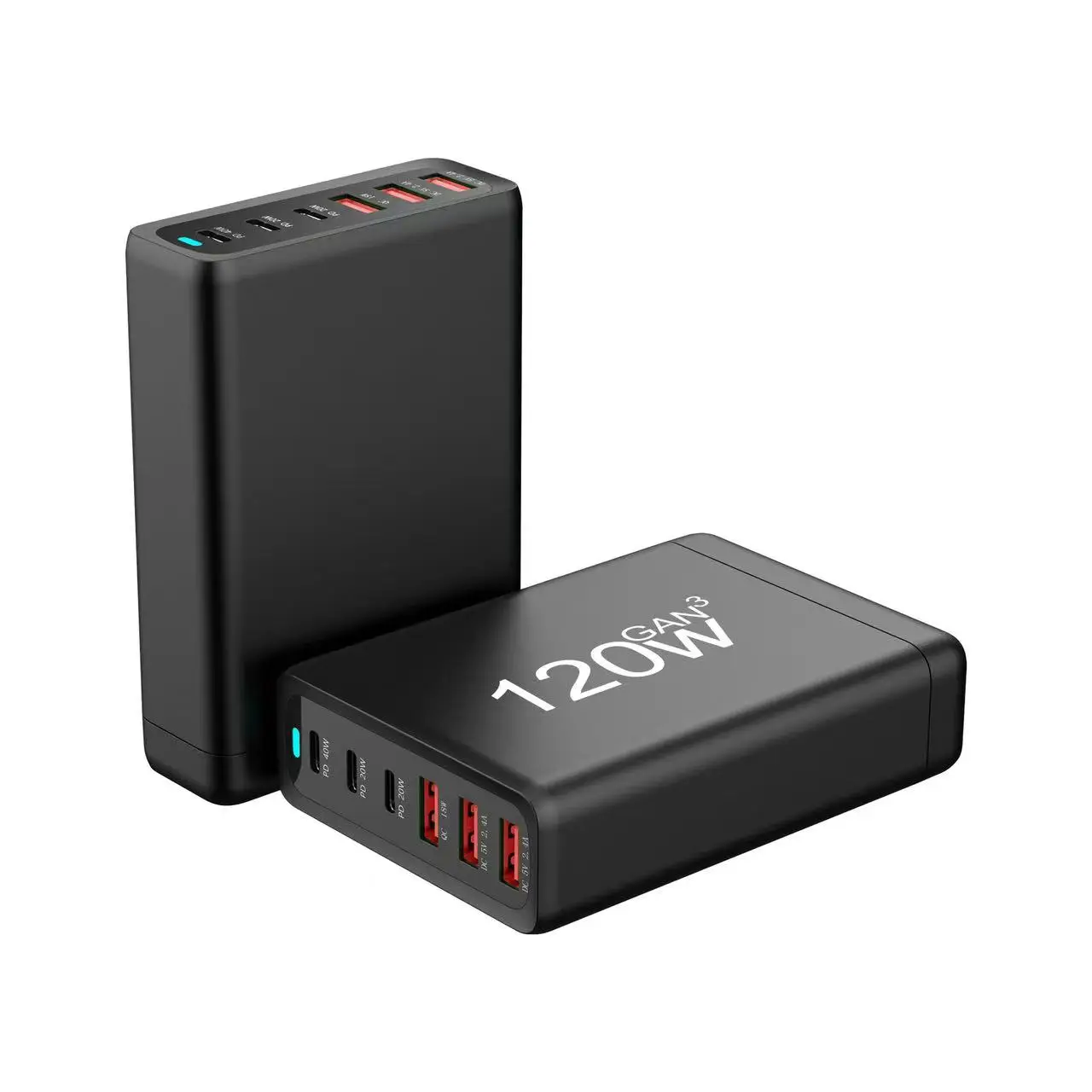 200W Gan Tech Pd Charger Station 120w Pd Qc 3.0 Fast Charger 120w Gan Wall Charger For Macbook Pro For Ipad For Mobile Phone