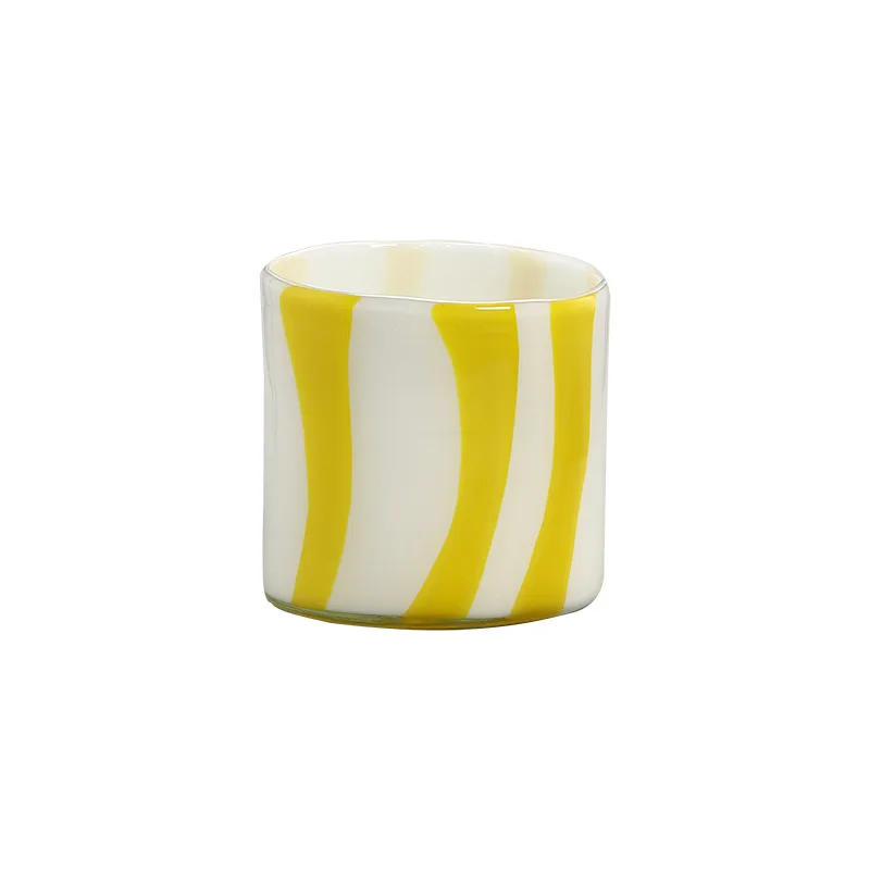 Ceramic Vase Striped Straight Zebra Pattern Glass Vase Modern Simple Light Luxury Advanced Sense Dried Flower Ornament