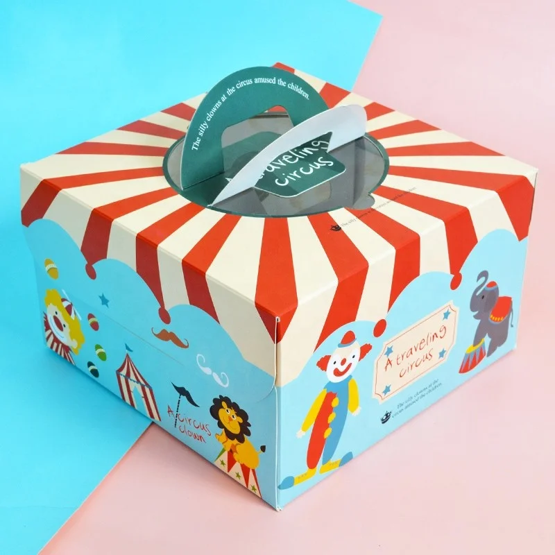 Cake Boxes 10 Inch Bakery Box with Handle and Viewing Window for Cakes,Cupcakes,Cookies Donuts,Pastries, Custom Design Cake Box