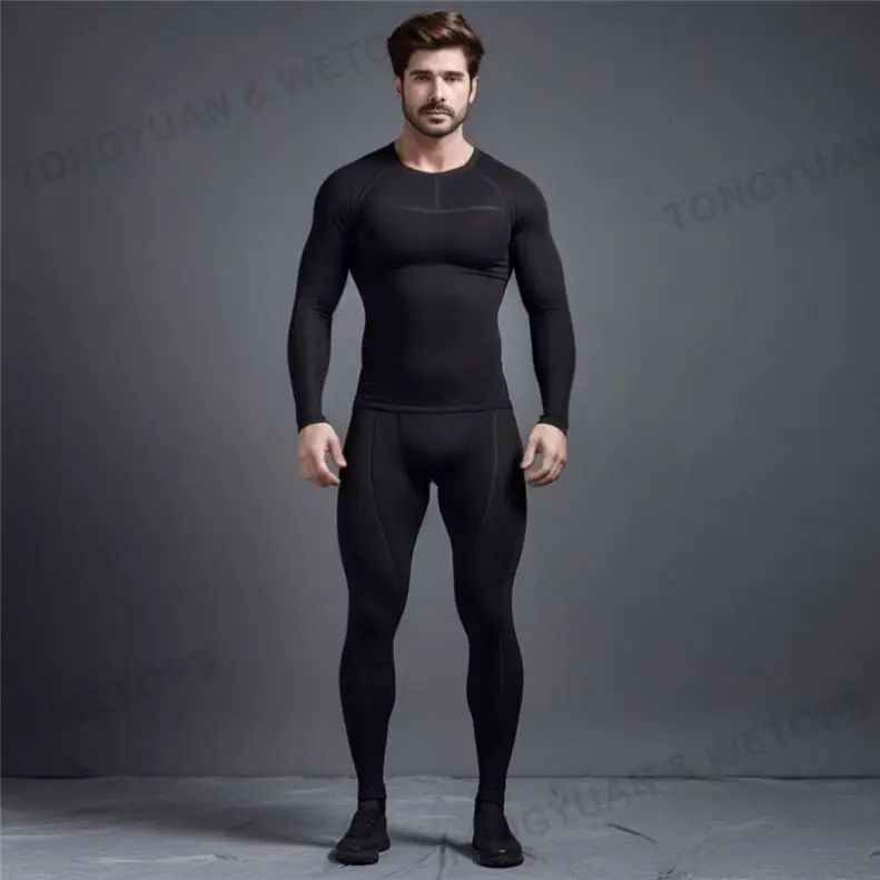 Merino Wool Skin Tights Thermal Leggings Quick Dry Base Layer Black Long Pants Mens Underwear