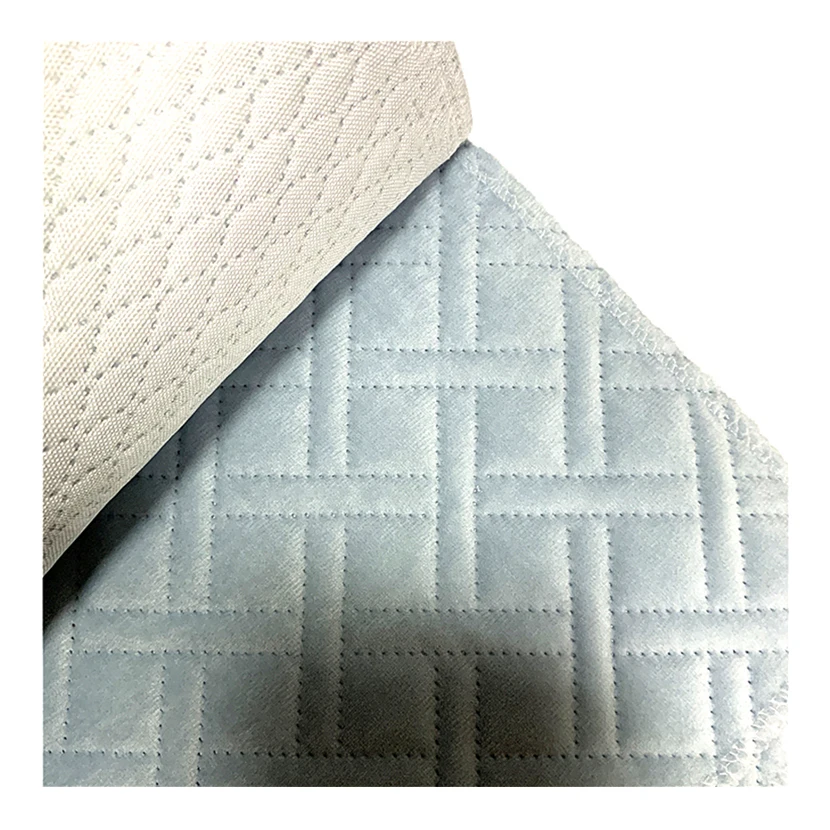 China Wholesale american upholstery sleeper sofas Ultrasonic Embossing Quilting blue velvet upholstery fabric