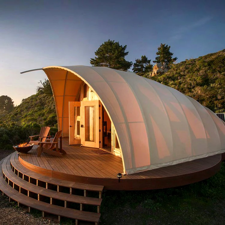 Outdoor 4 season tourist waterproof glamping tent Triangular nomadic shell palace firefly tent Luxury outdoor popular tent