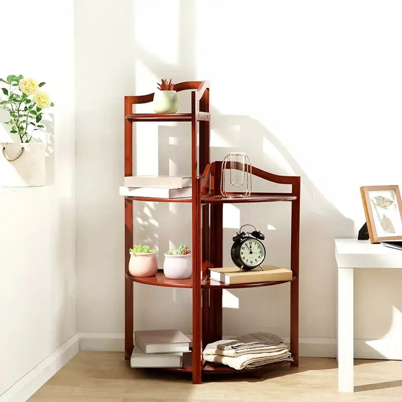 Multi-layer high quality Triangle wooden corner storage shelf