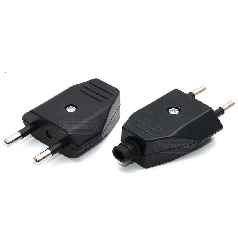 Eu Round Pin Adaptor Plug 250v 10a 2 Pin Power Plug With European Style Connector