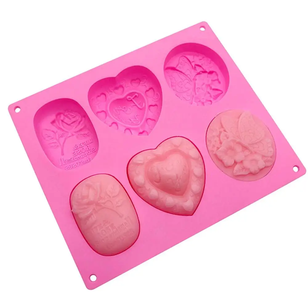 Cake Concrete Mold Chocolate Making Soap Ice Cream Rubber Mould 6 Cavities Silicone Cake Tools 3~5days Silicon Cake Mold Moulds