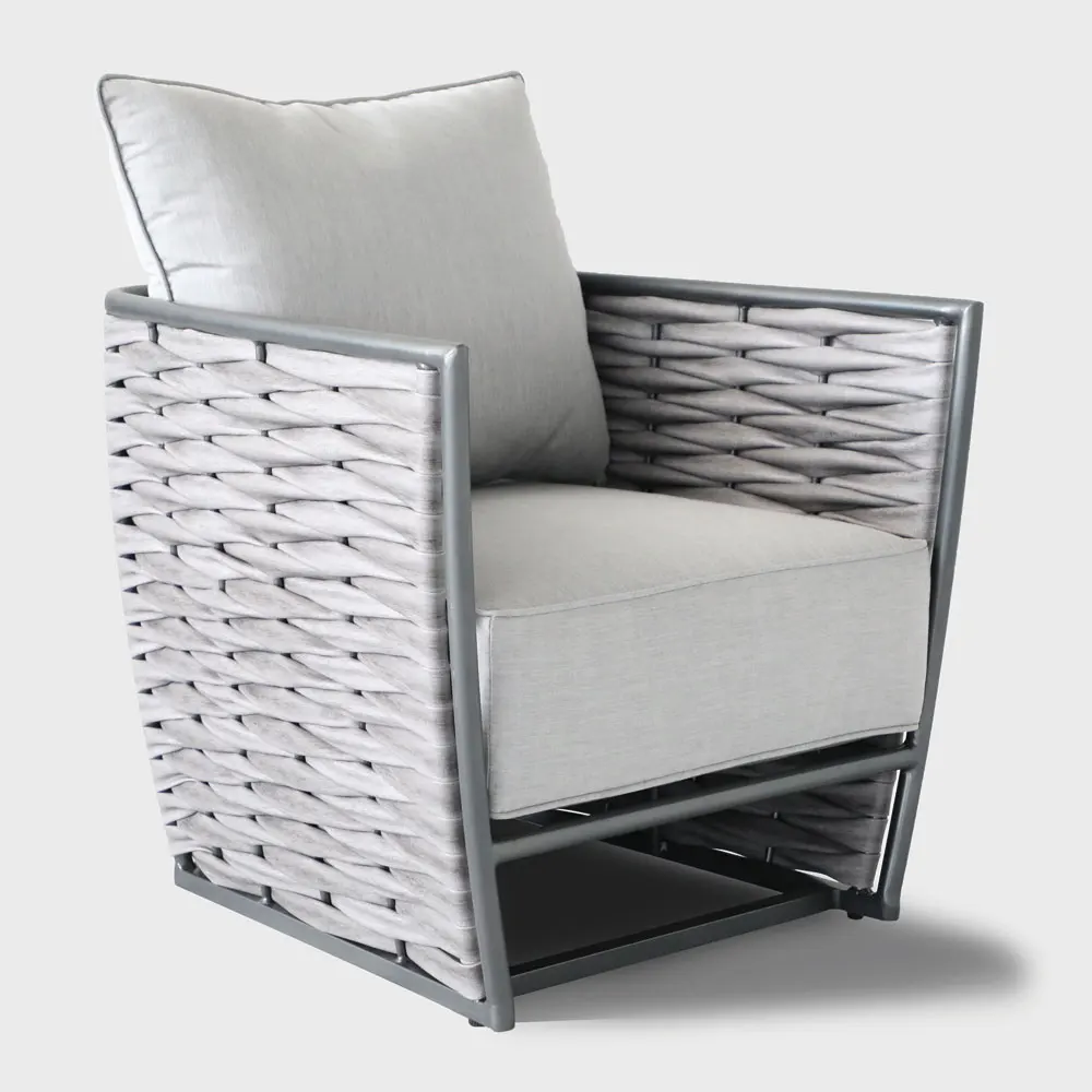 
European style leisure weaving rope outdoor garden sofa patio conversation bistro sets balcony aluminium woven strap furniture 