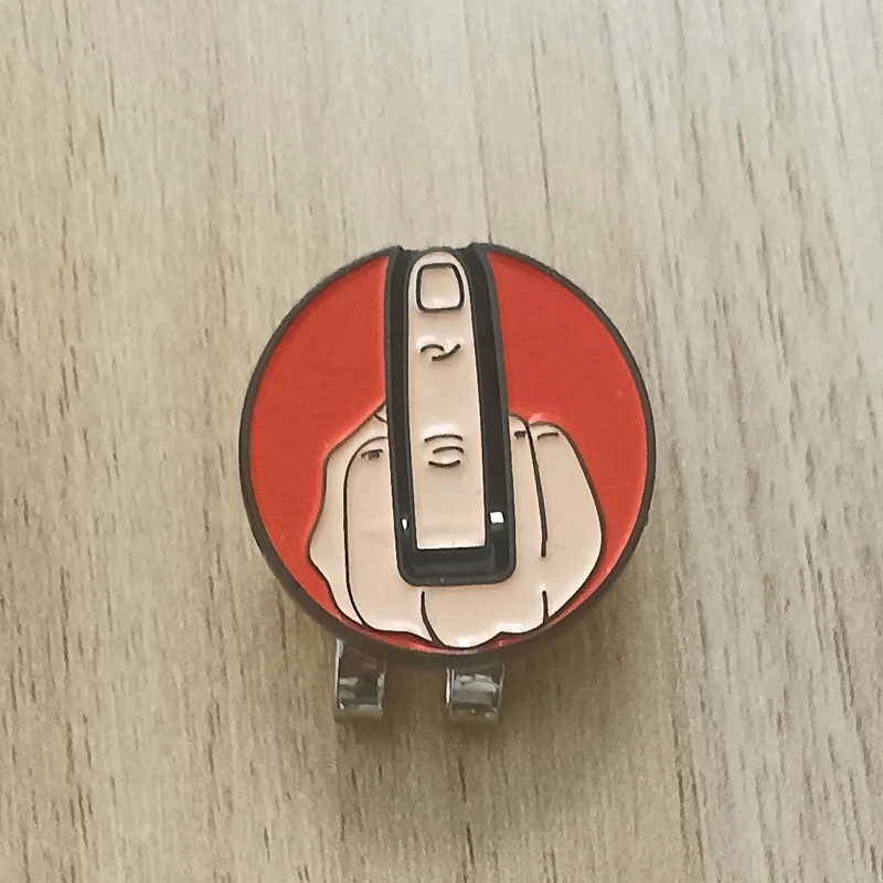 Middle Finger Golf Ball Marker Magnetic Hat Clip Retractable Middle Finger Lift Ball Marker Golf Accessories