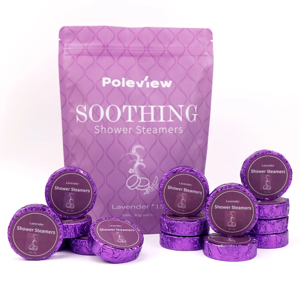 15 Pack  Natural Ingredients Natural Lavender Shower Steamers Aromatherapy For Bath Gifts