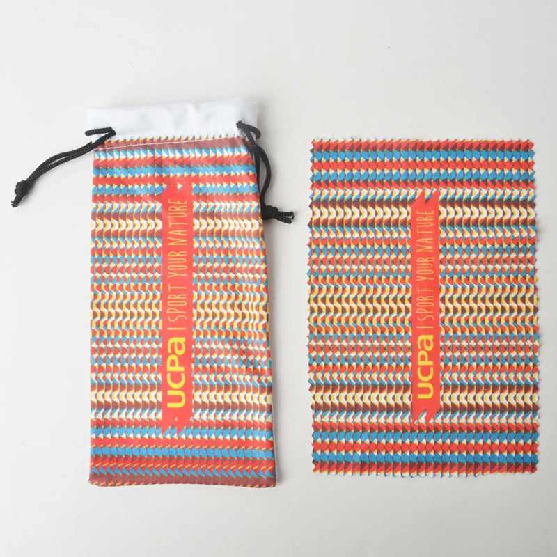 RPET Microfiber glasses cleaning cloth and sunglasses bag set glasses cloth for camera phone screen sunglasses case kit