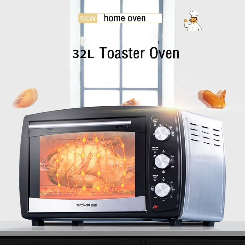 32L Capacity  Toaster Oven, Baking and Steaming Electric Oven