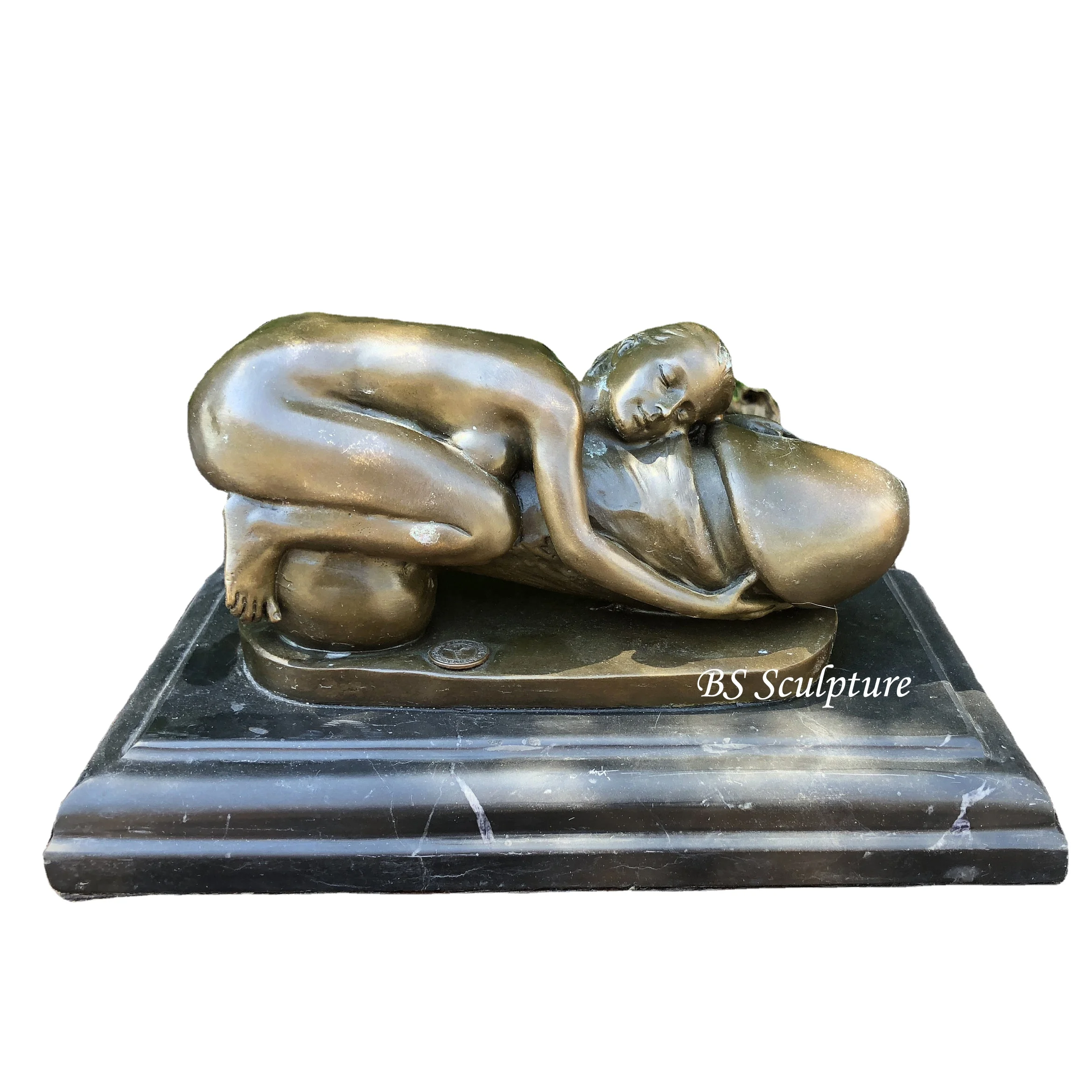 Outdoor Modern Art Garden Decoration Large Metal Girl Naked Statue Bronze Sexy Lady  Sculpture