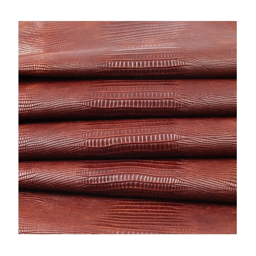 cow leather in lizard pattern for handbag and handicraft in genuine leather