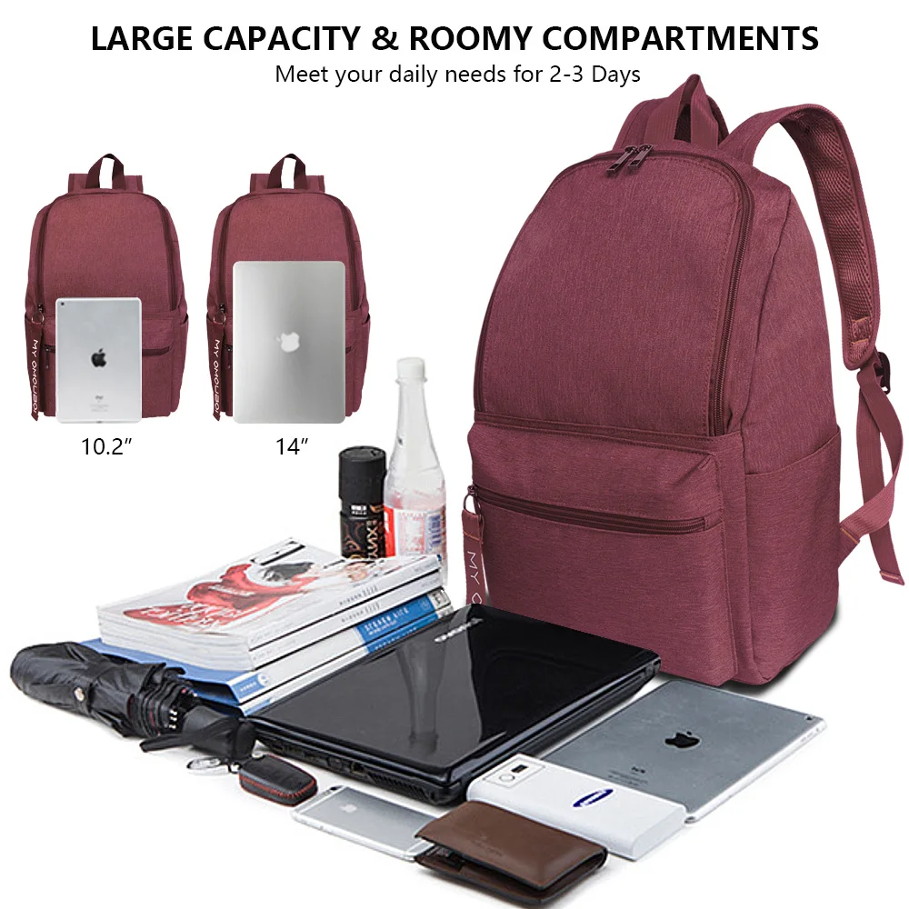 Рюкзак для ноутбука до 14 дюймов, легкая дорожная сумка для начальной школы, повседневный деловой портфель для компьютера