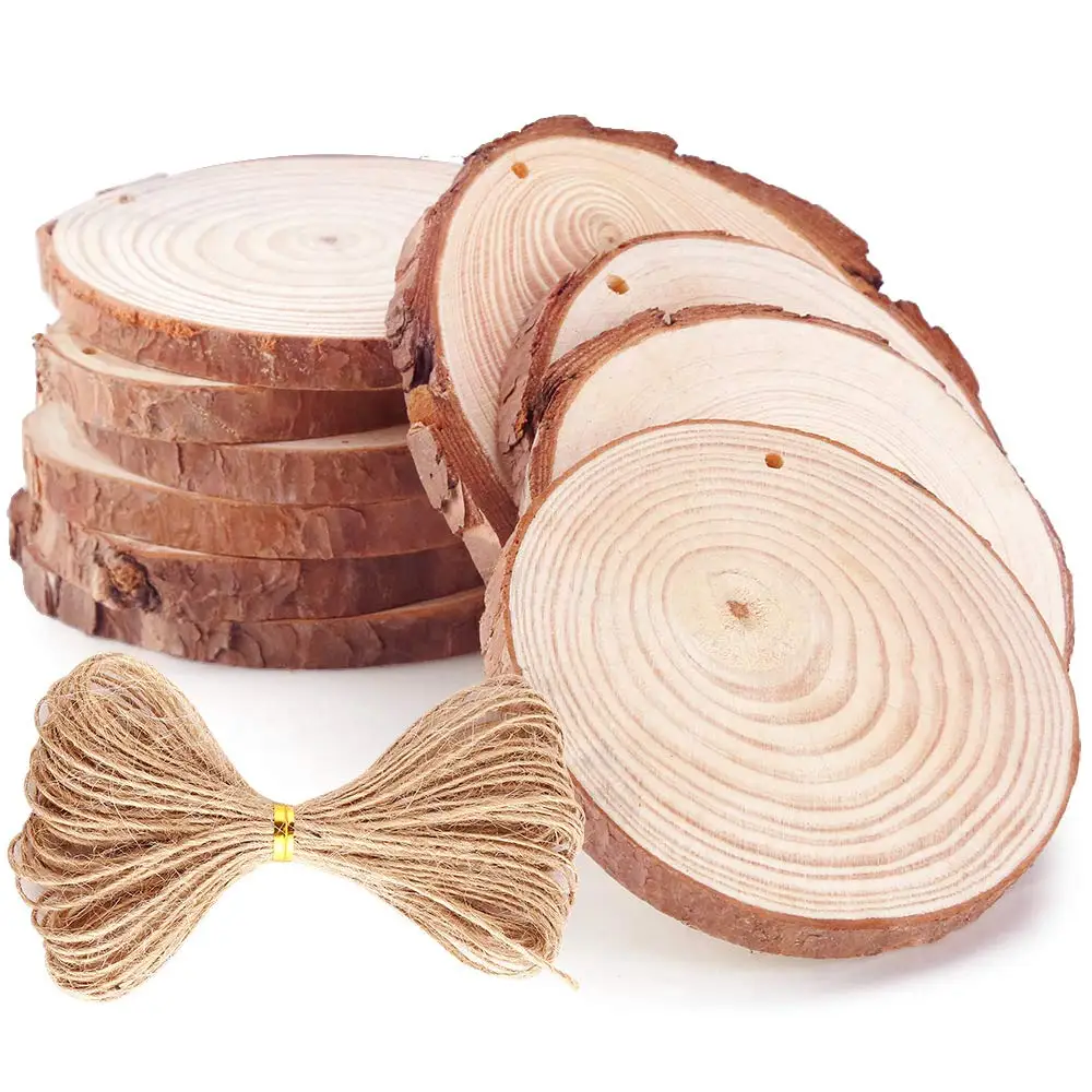 
Arts kids wall decor enterpiece hanging wholesale thin natural round pine birch unfinished tree wood slices for diy craft 
