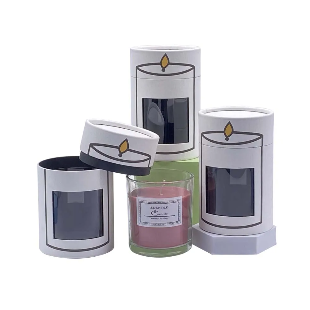 Wholesale Paper Mache Boxes Round Candle Box Cylinder Box