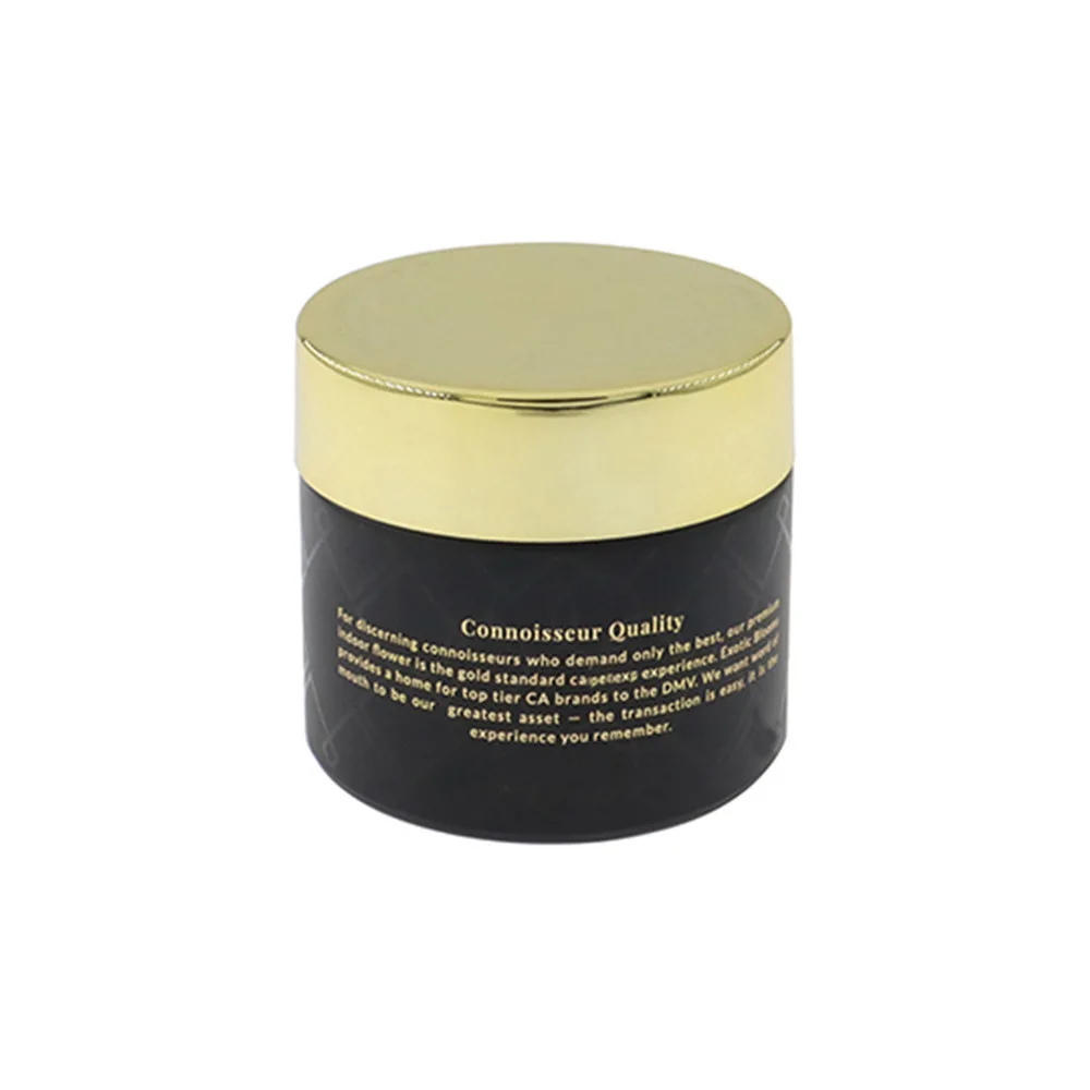 Child Resistant Proof Resist Resistance Glass Jar Bottle with Push Down and Turn Screw Top Aluminium Aluminum GOLD Lid Cap