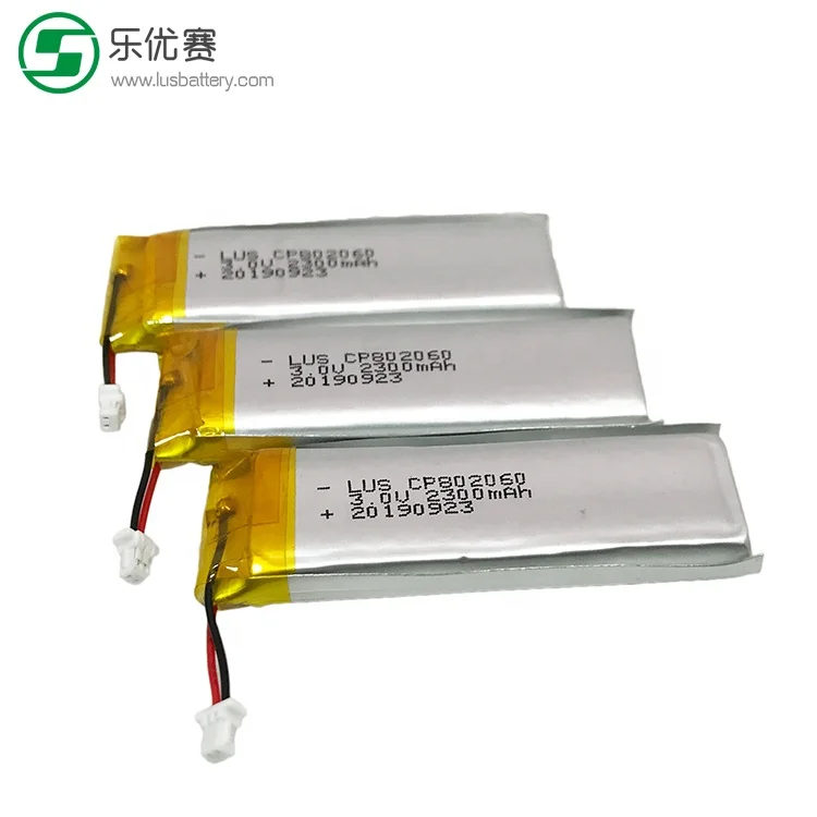 CP802060 Ultra thin 3v Battery 2300mah CP802060 Disposable Flexible Lithium Battery 3.0V 2300mAh
