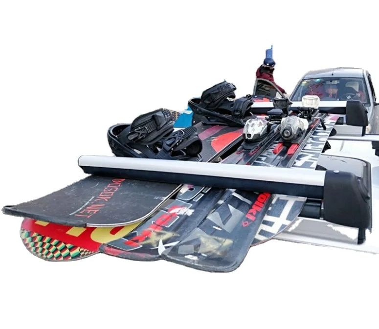 Крепление на крышу кроссовера из алюминиевого сплава для автомобиля, для сноуборда, Двойные лыжи, зажимы для сноуборда, фиксированная багажная стойка