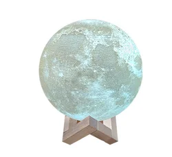PVC Lunar Light Gift Rechargeable 16 Colors Touch moon light Change Remote 3D Printing Globe Moon Light LED 3D Moon Lamp