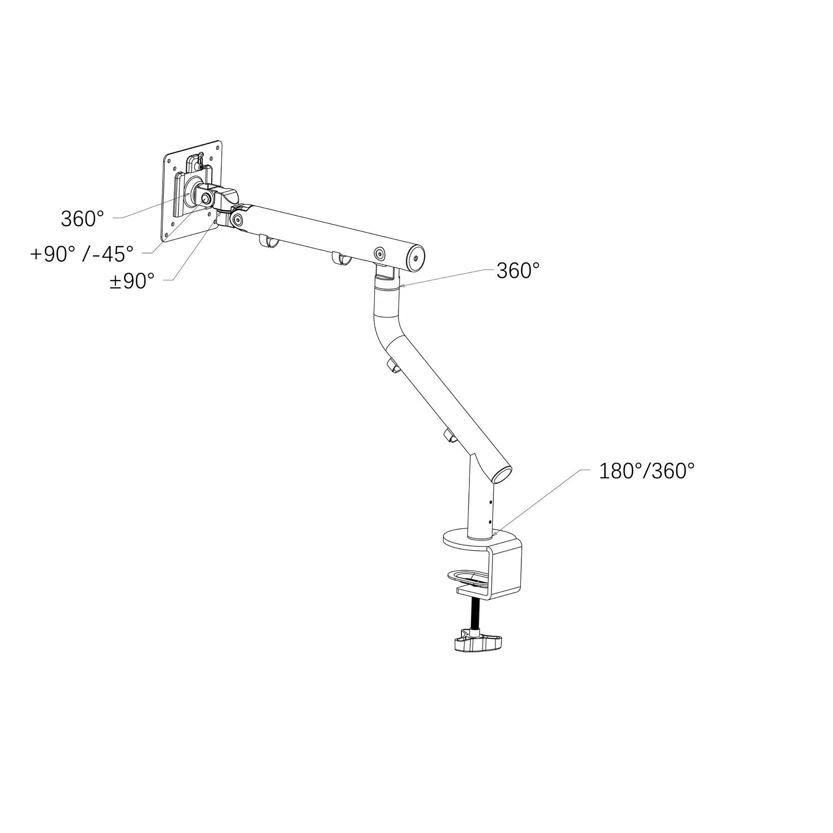 Adjustable Spring Monitor Desk Mount Swivel Single Monitor Arm Desk Shelf Monitor Stand