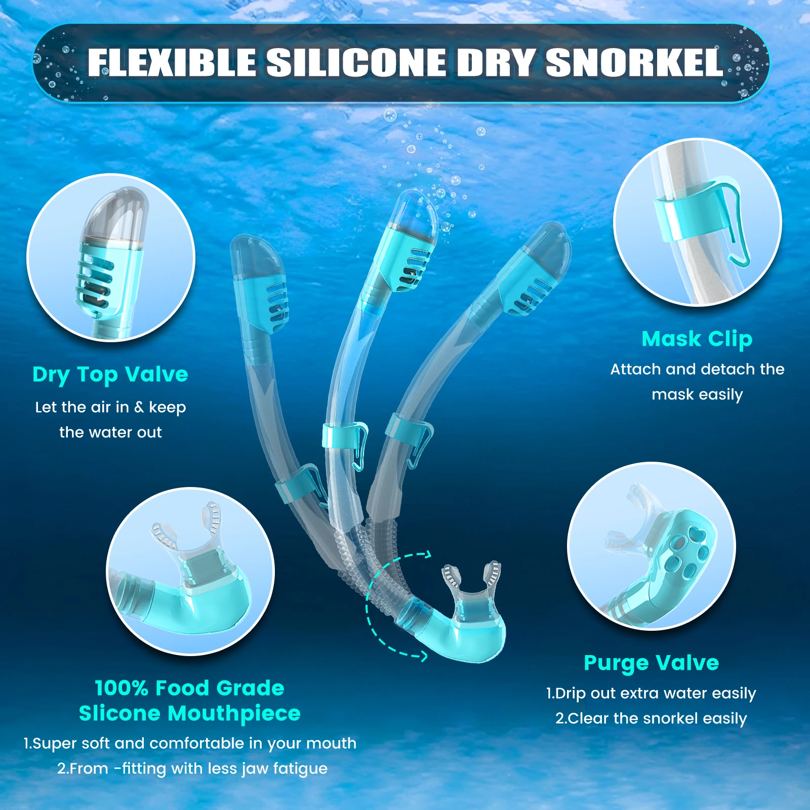 Cheap Dry Top Anti Fog Scuba Diving Mask Fins Flippers Snorkel Set with Panoramic View Dive Snorkeling Gear for Adults Kids