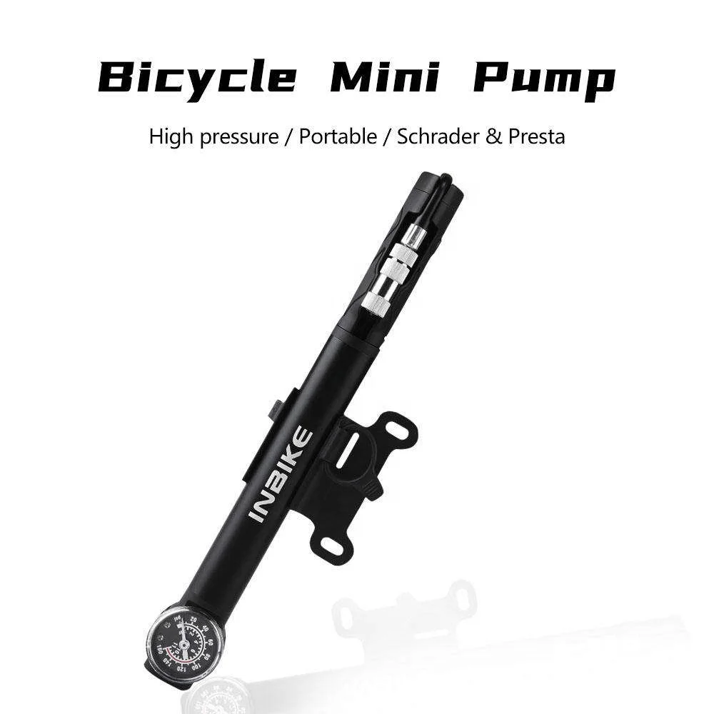 Inbike 2023 Best Selling Mini Bike Pump with Gauge Good Foot Bike Pump Floor Air Bike Pump