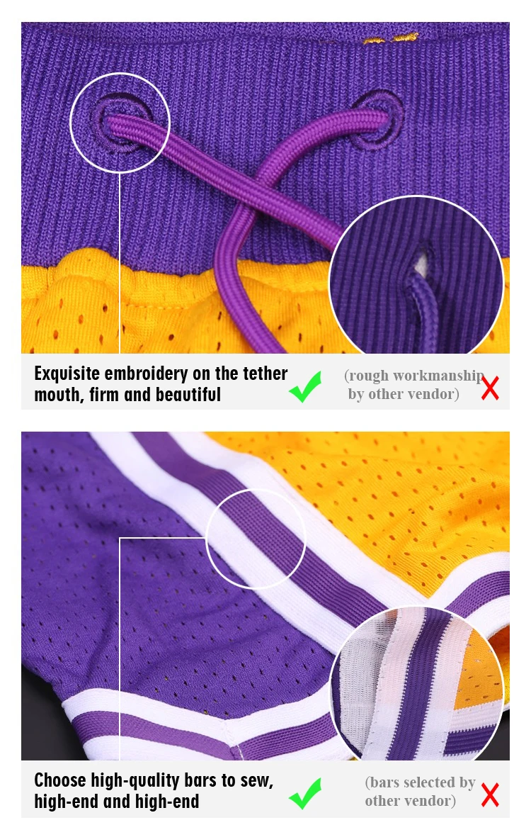 2023 Newest Just don US America size Men Breathable Vintage NBAA Pocket Embroidered Basketball Shorts