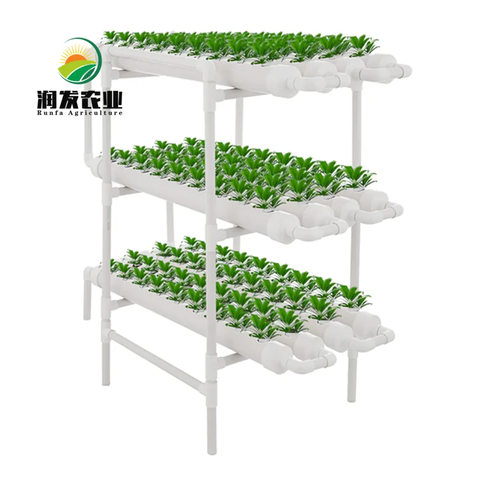 108 Holes 3 Layers Indoor Hydroponics Systems Vertical Grow Tower Nft Channel Microgreen Growing System Growth Rack