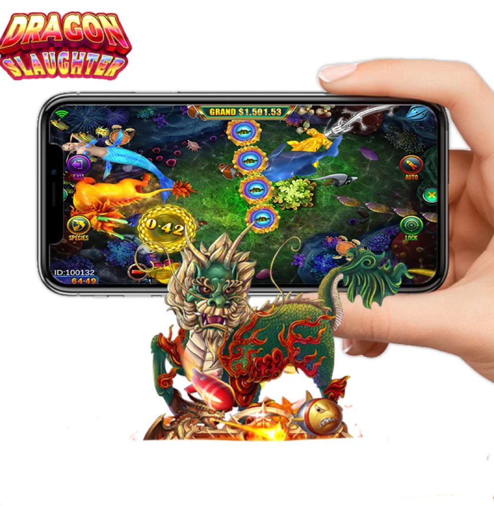 Newest dragon king 4 players fish-game table adjustable shooing arcade machine fish game mobile app