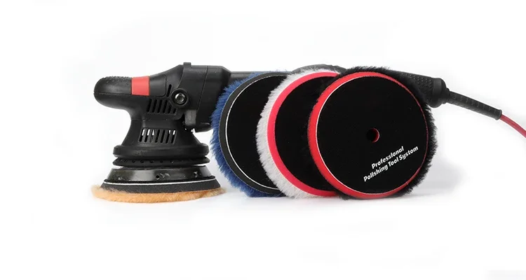 Black hard leather back board double knotted car care wool polishing pad