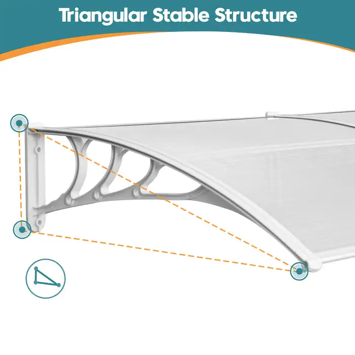 Rain Cover Canopy Aluminum Awning Window For House Multiple Sizes Door Awning Uv Protected Front Door Awning