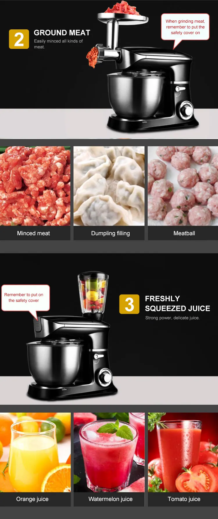 New Arrival Heavy Duty, 6 speed powerful Planetary Cake Dough Mixer Stainless Steel Electric Food Mixer/