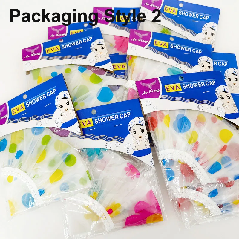 Wholesale double waterproof shower cap woman bath cap custom