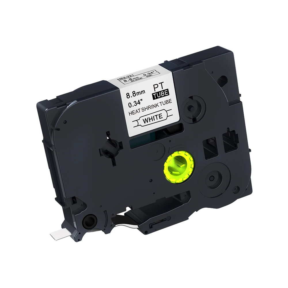 Черная и белая 6 мм HSe-211 терм усадочная трубка, совместимый для Brother ленты HSe-211 hs211 hse211 терм усадочная трубка для этикеток