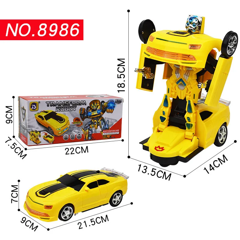 Электрическая универсальная игрушечная машинка, многофункциональные игрушки с подсветкой и музыкой, автоматическая деформация, подарок для детей на день рождения