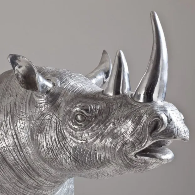 Garden Decoration Bronze Black Rhinoceros Sculpture for Home Decoration with Best Price
