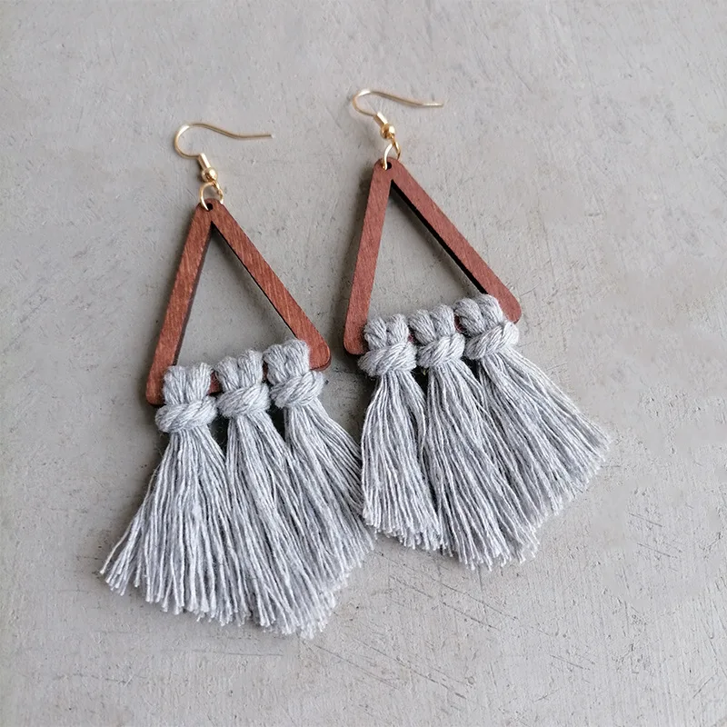 2022 Bohemian Creative Chic Macrame Triangle Fringe Earrings