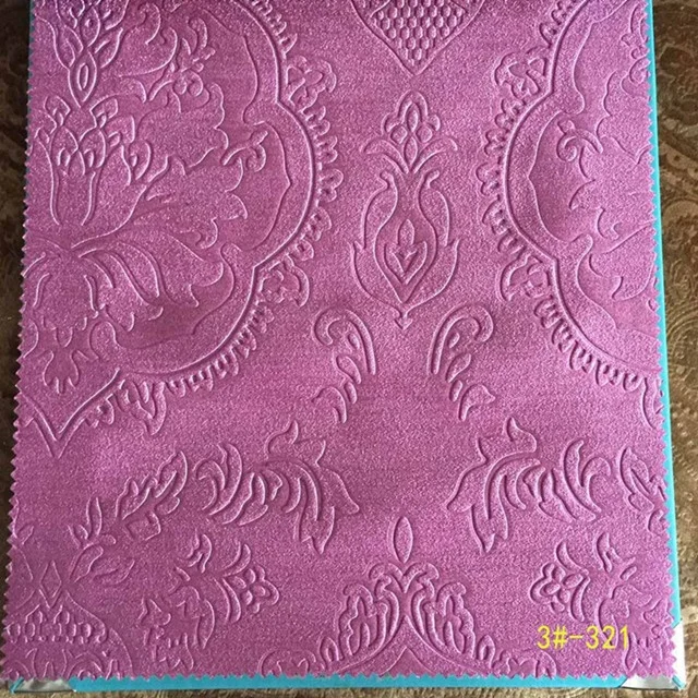 flame retardant 100% polyester embossed suede blackout curtain fabric for living room