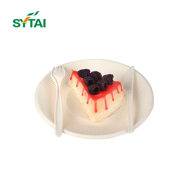 100% Biodegradable Dinnerware Round Plates Made of Disposable Sugarcane Fibers Compostable Dinner Tableware Dish Plates