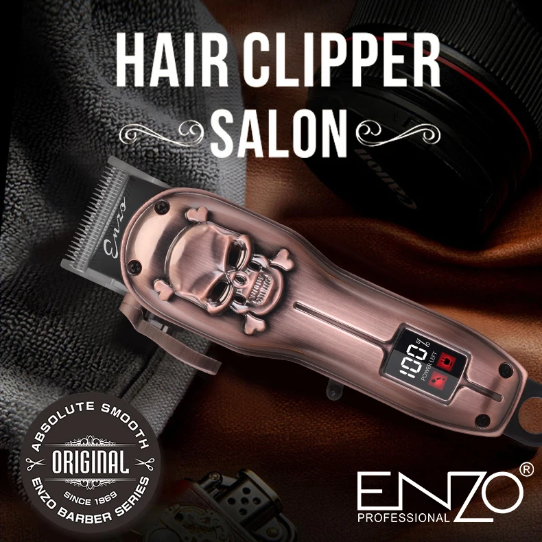 ENZO EN-1413 Professional Men Cordless Hair Clipper Machine Trimmer Baldheaded Hair Clipper Zero Gapped Detail Beard Shaver