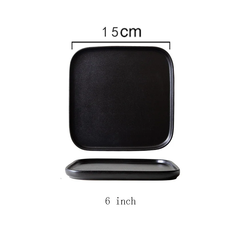 Black Hot square  Ceramic Plate Set Luxury Ceramic Plates Sets Dinnerware