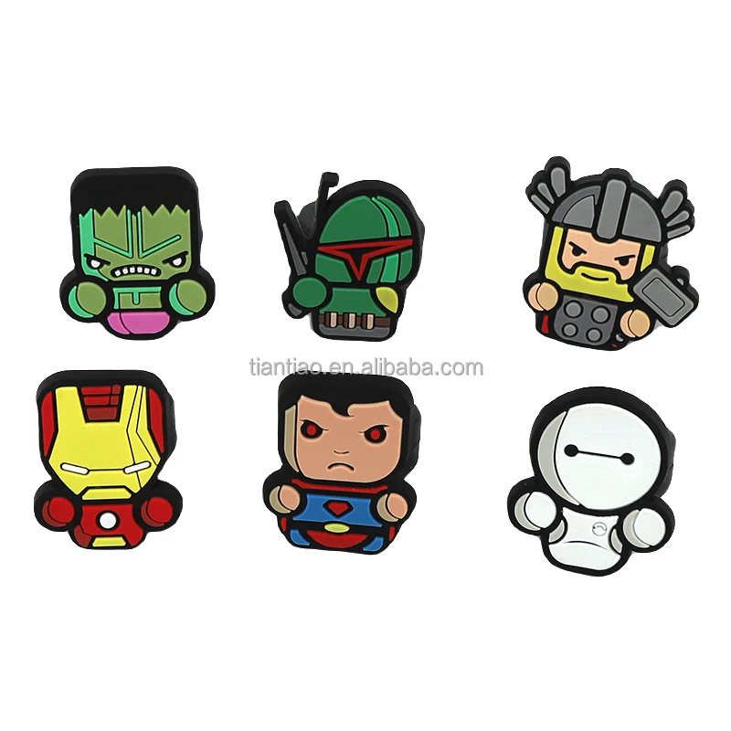 Trendy Cool Cartoon PVC Plastic Rings for Kids Mini Small Silicone Finger Charm Rings for Boys and Girls Novelty Gifts