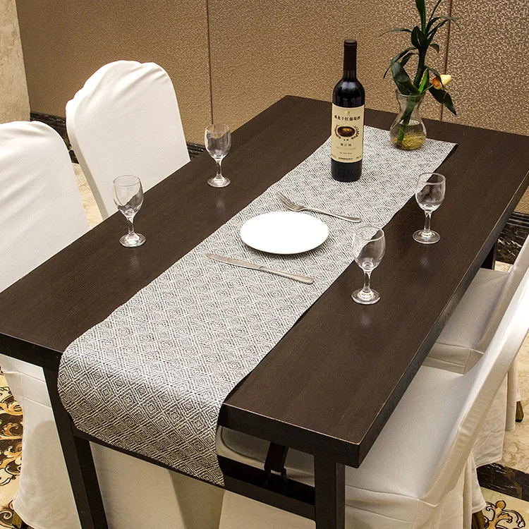 Custom size PVC wedding placemat plaid dining modern roll fall fabric decorative table runner