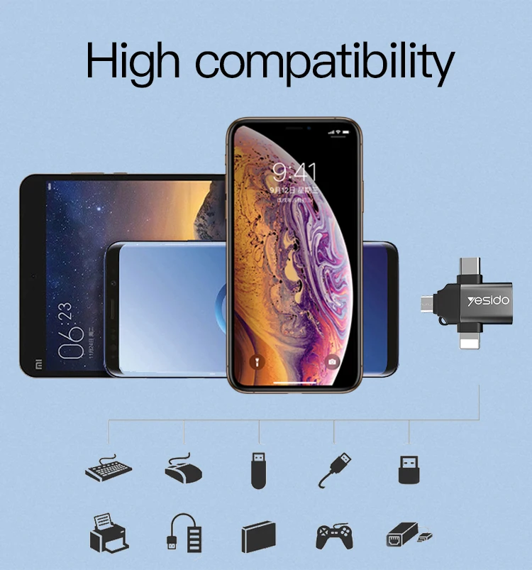  Адаптер 3 в 1 с Usb на Type C Micro 8Pin Otg адаптер 0 для Iphone Lightning