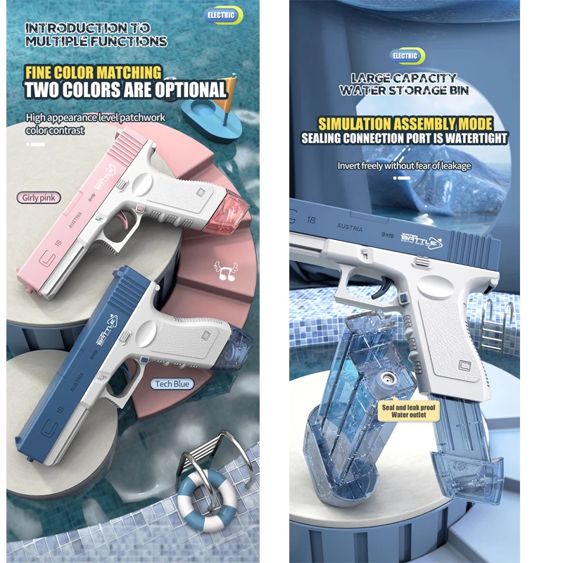 Wholesale Glock water gun toy Desert Eagle Guns Water Bullet children toy Automatic Pistol electric water gun toys for Kids