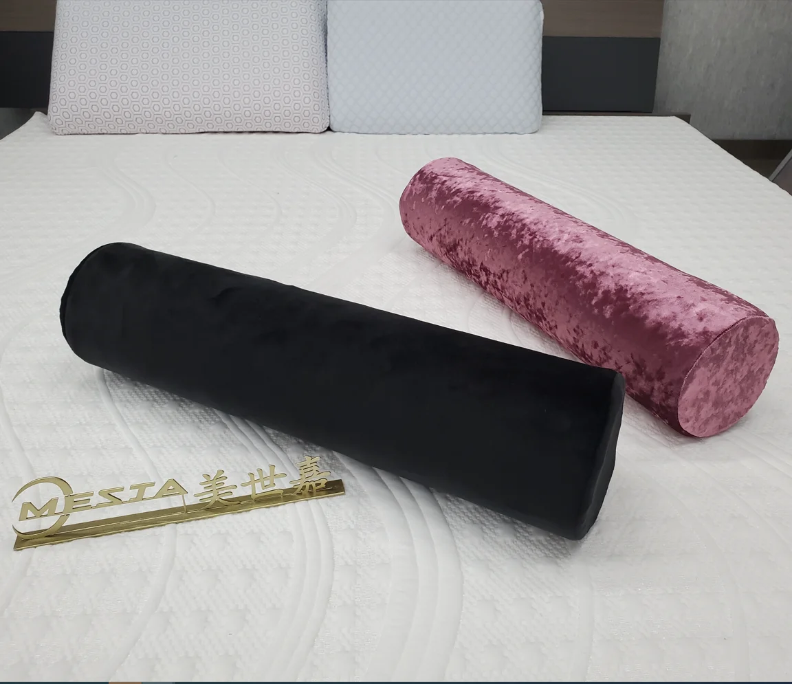 Round Cervical Roll Cylinder Bolster Pillow with Removable Washable Cover Designed for Head Neck Back and Legs