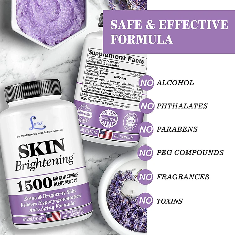 OEM  High-Quality High-Dose Glutathione Collagen1500mg Vitamin C Whitening Capsules